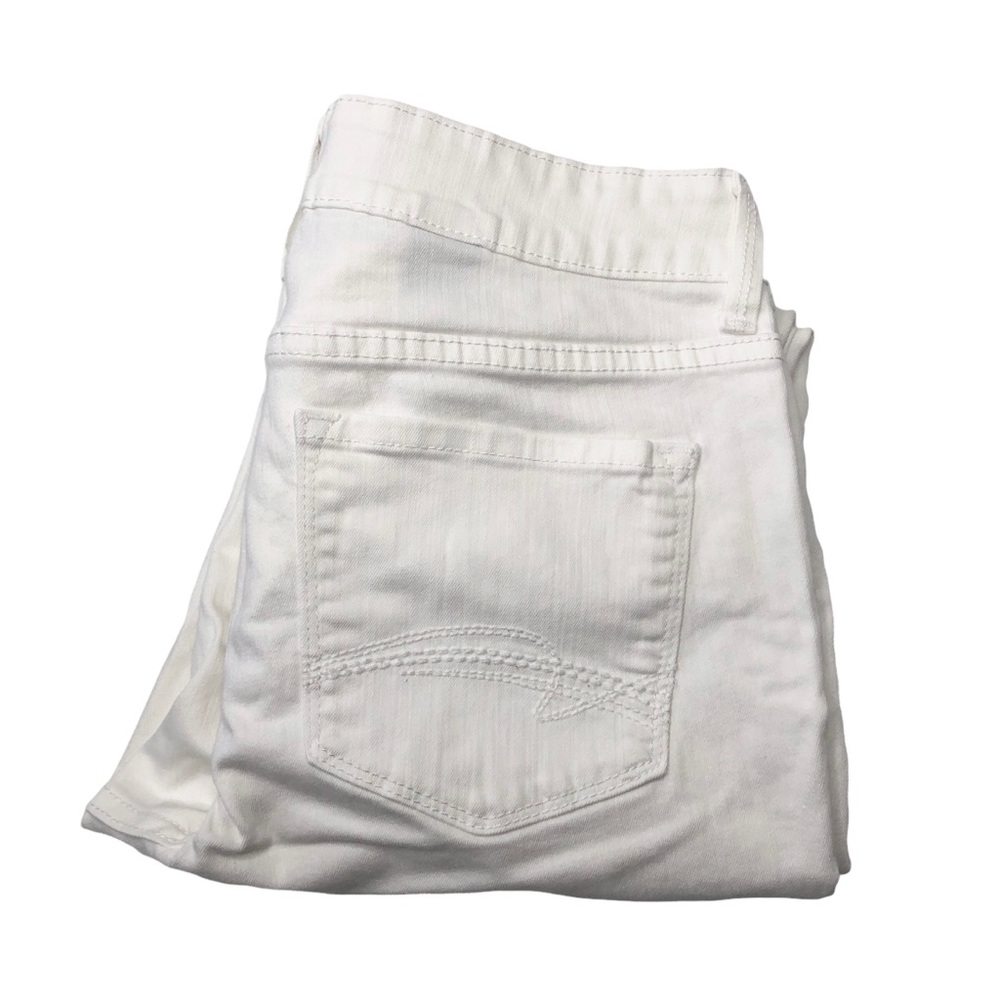 NYDJ White Mid Rise Stretch Cropped Jeans with Notched Leg